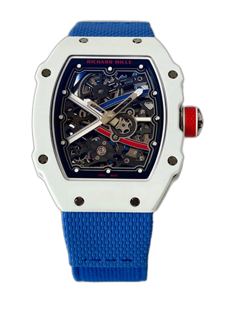 UMI Richard Mille RM 67-02 Alexis Pinturault White Quartz TPT Carbon Blue Strap Automatic Replica Watch