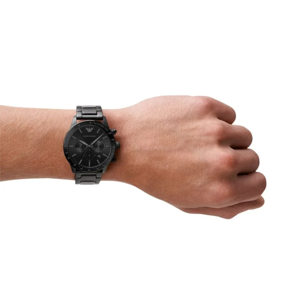 Emporio Armani Black Dial 43 mm Metal Bracelet Men's Watch AR11242