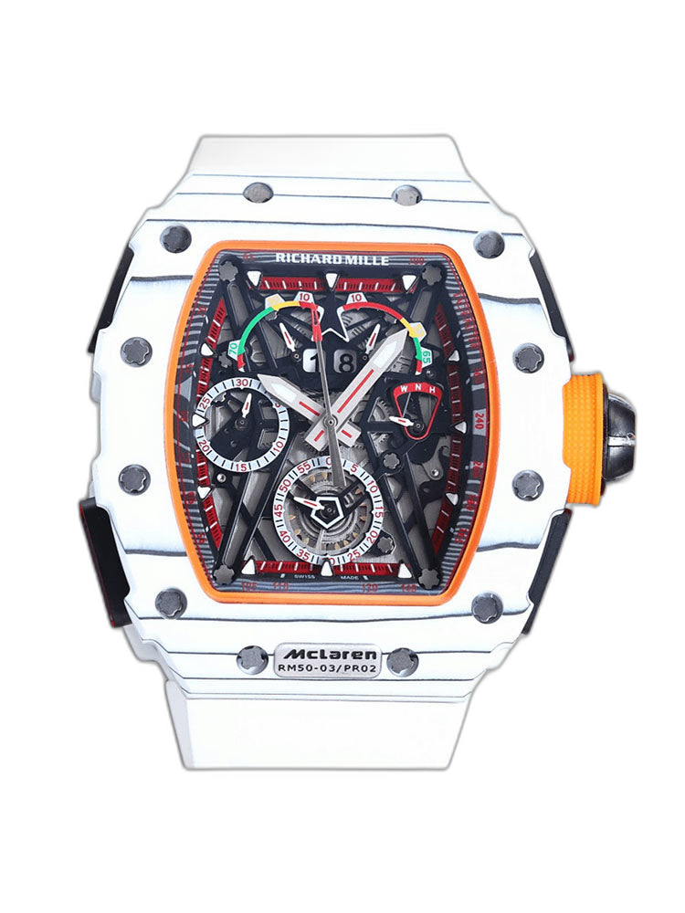 Replica Richard Mille RM50-03 Super Clone Chronograph Mechanical Watch - White Carbon Fiber Case