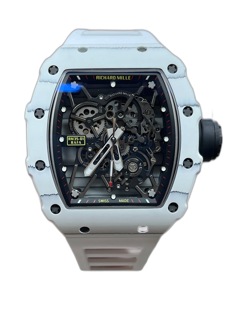 Best Replica RICHARD MILLE RM35-01 White Carbon Skeleton Dial Watch – Super Clone Quality