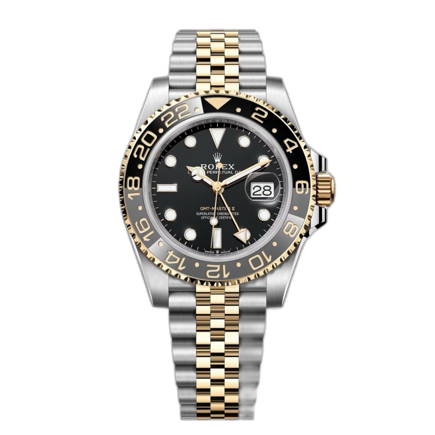 Rolex GMT-Master II Black Dial Metal Bracelet Men's Watch (Ref. 022)