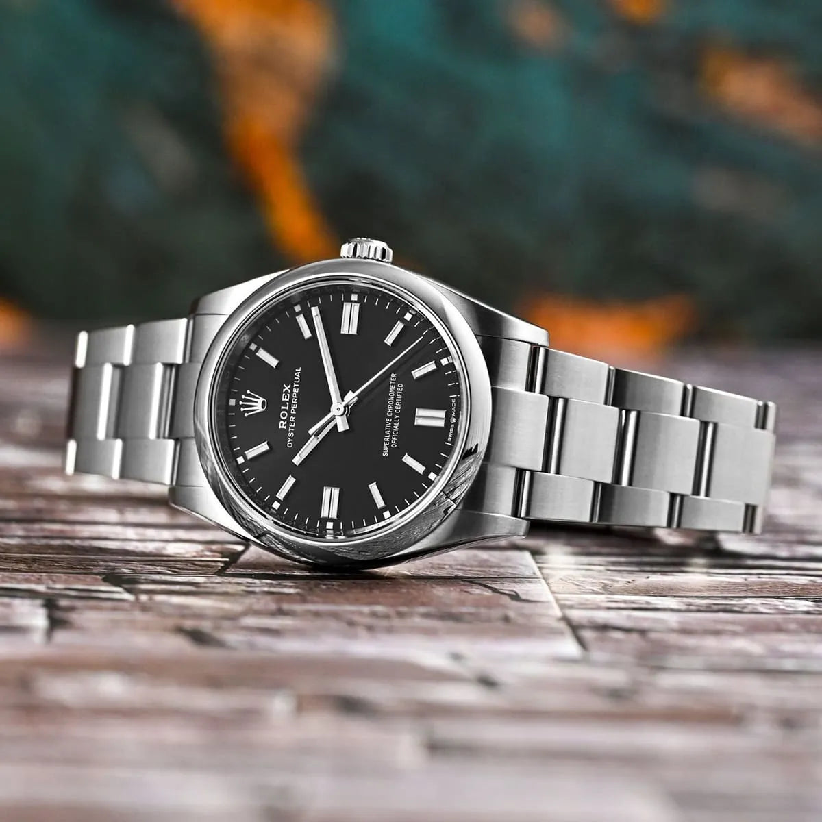 Rolex Perpetual Black Dial 41 mm Metal Bracelet Men's Watch