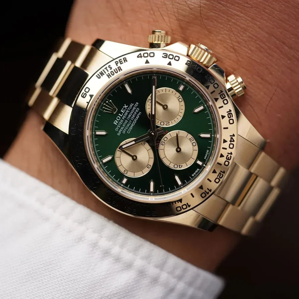 Rolex Daytona Green Dial 43 mm Metal Bracelet Men's Watch (Ref. 095)