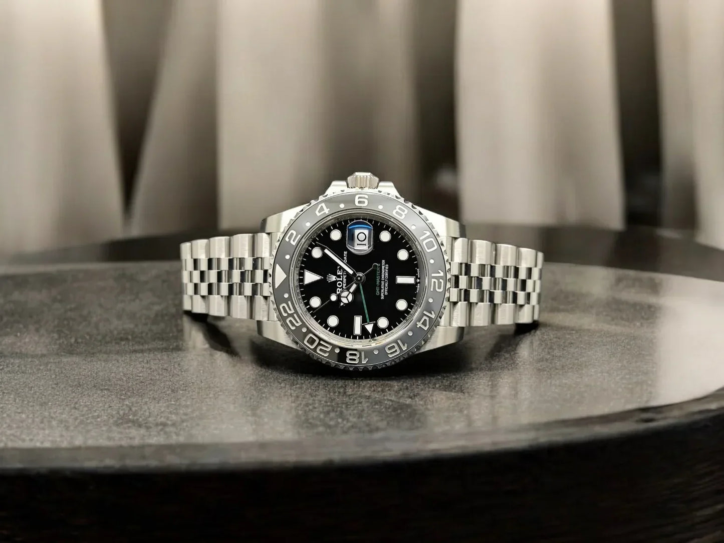 Rolex GMT-Master II Black Dial Metal Bracelet Men's Watch (Ref. 011)