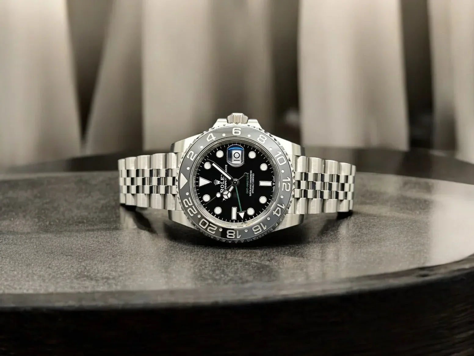 Rolex GMT-Master II Black Dial Metal Bracelet Men's Watch (Ref. 011)