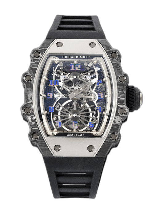 Swiss Richard Mille RM 21-01 Replica Tourbillon Aerodyne Carbon Tpt Watch For Men – High-End Skeleton Dial
