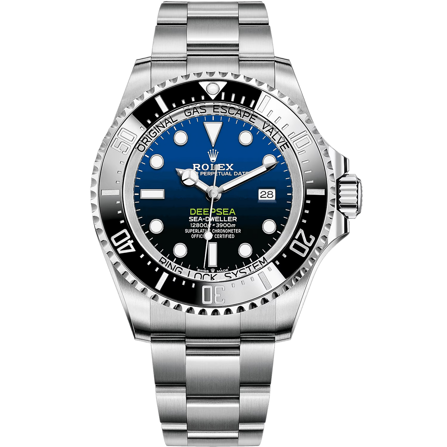 Rolex Deepsea Blue Dial 44 mm Metal Bracelet Men's Watch