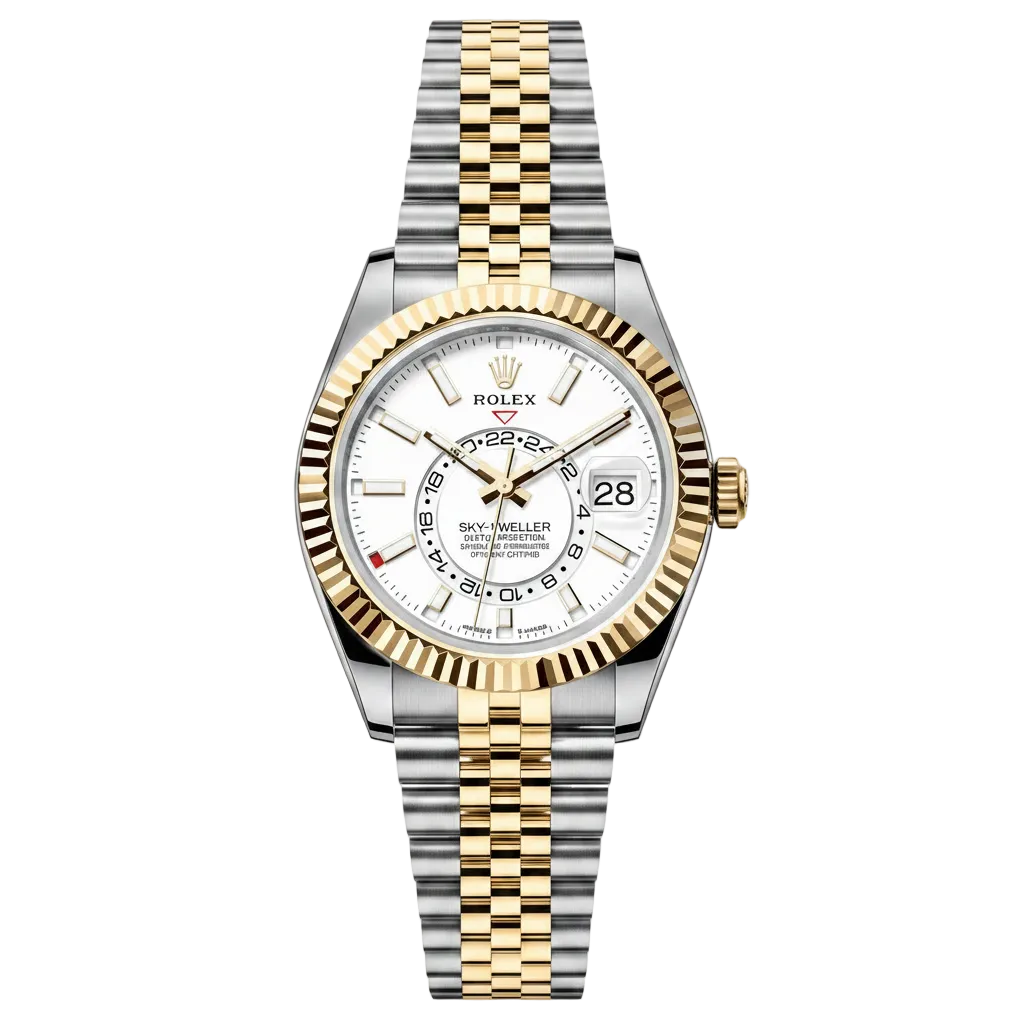 Rolex Sky-Dweller White Dial 43 mm Metal Bracelet Men's Watch (Ref. 052)
