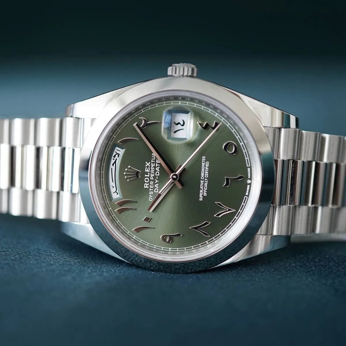 Rolex Day-Date Green Dial 36 mm Metal Bracelet Men's Watch (Ref. 018)