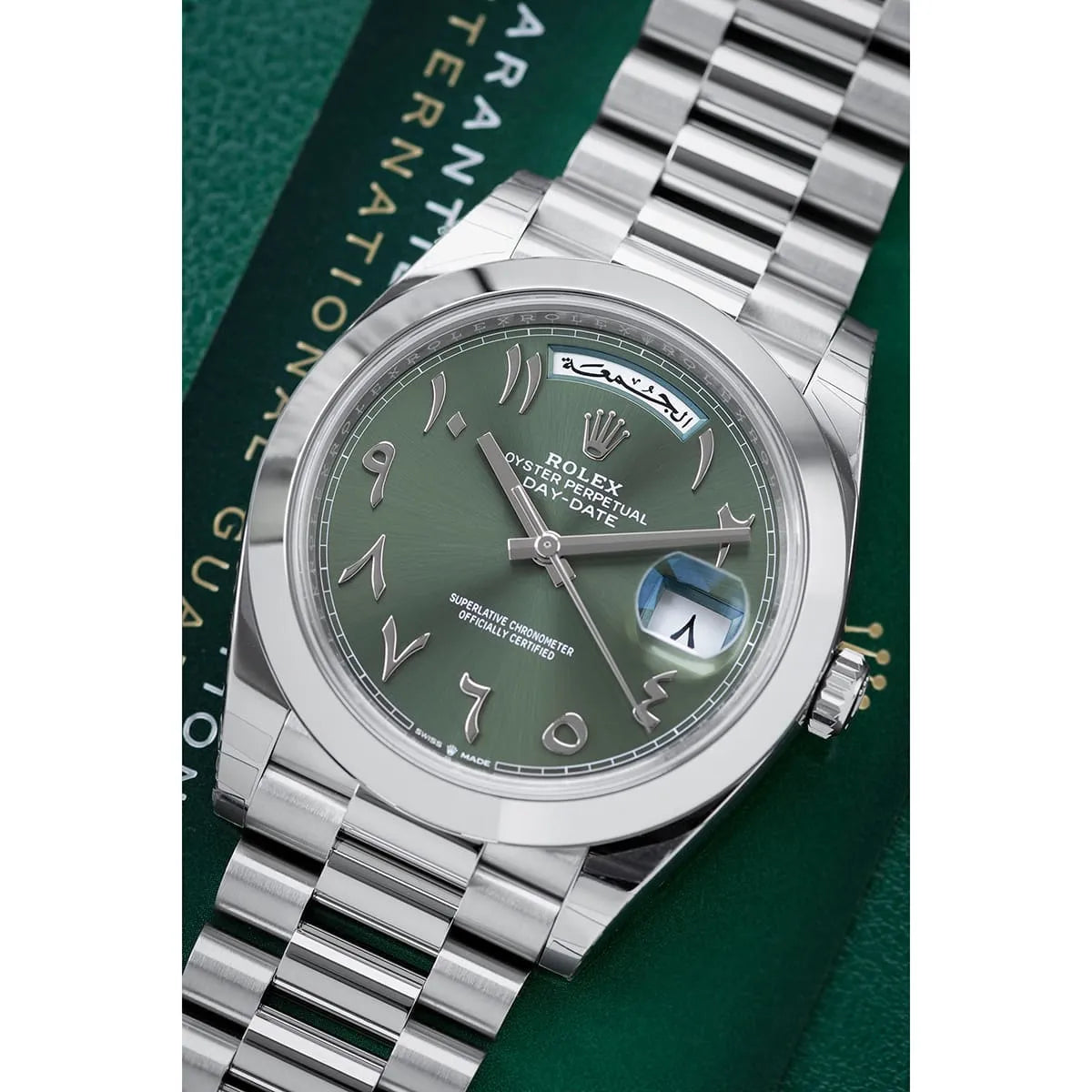 Rolex Day-Date Green Dial 36 mm Metal Bracelet Men's Watch (Ref. 018)