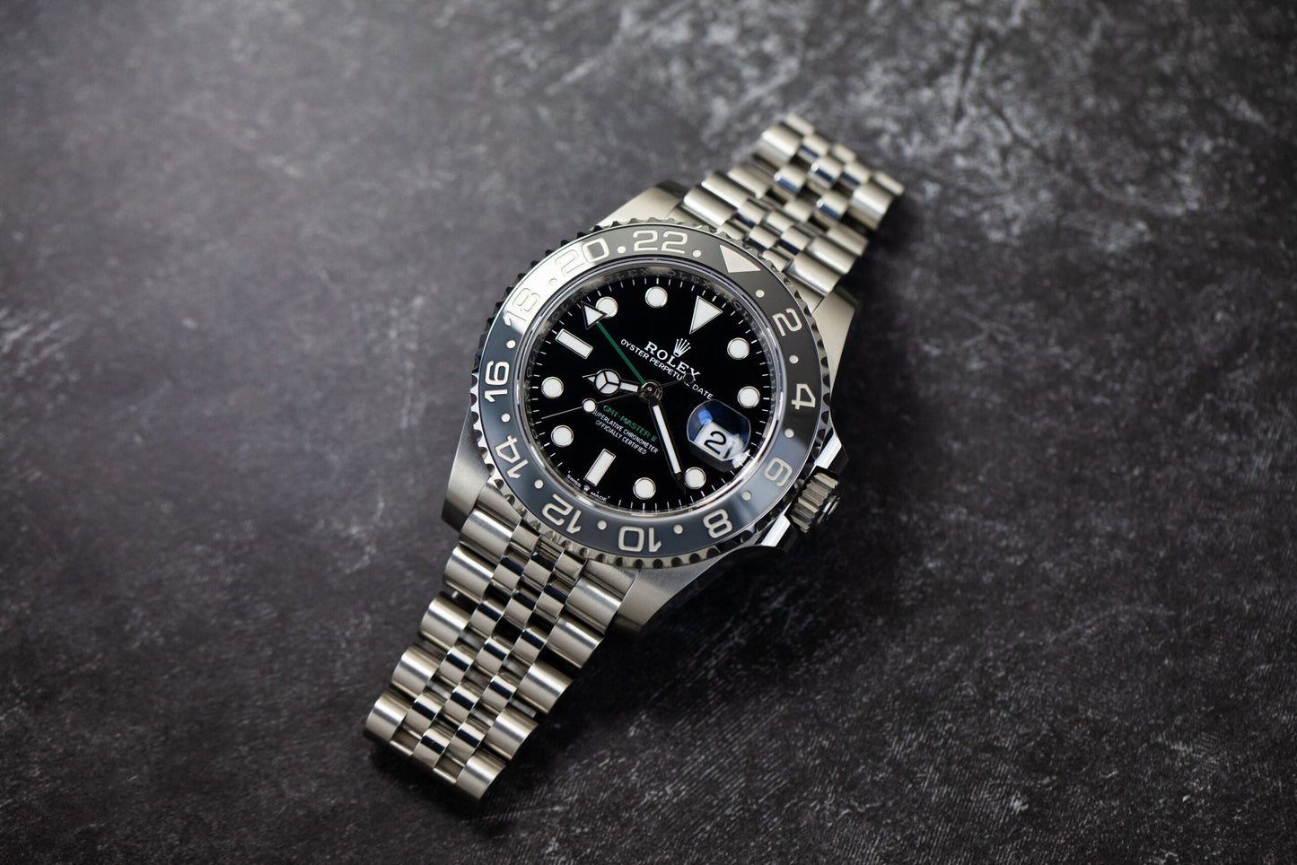 Rolex GMT-Master II Black Dial Metal Bracelet Men's Watch (Ref. 011)