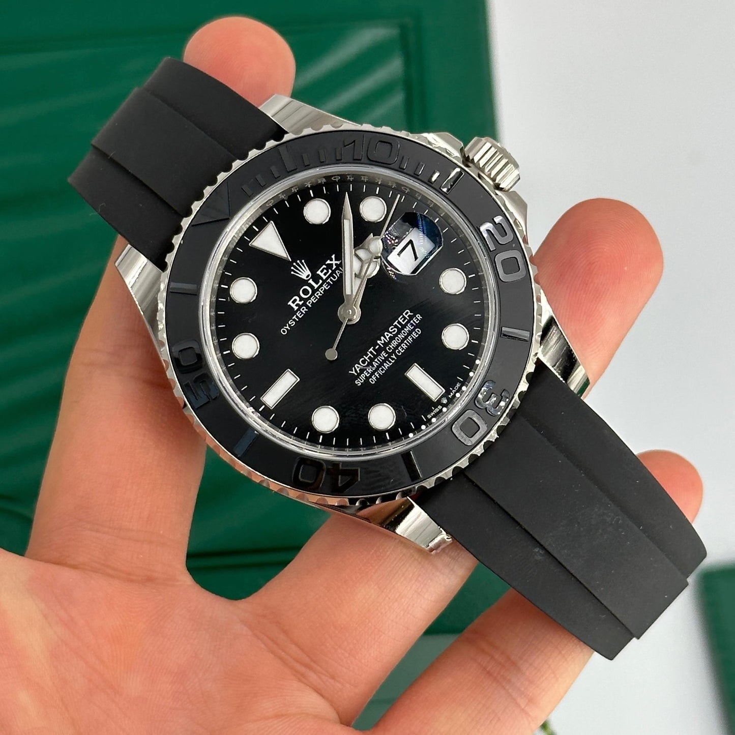 Rolex Rubber Yacht-Master Black Dial Men's Watch (Ref. 067)