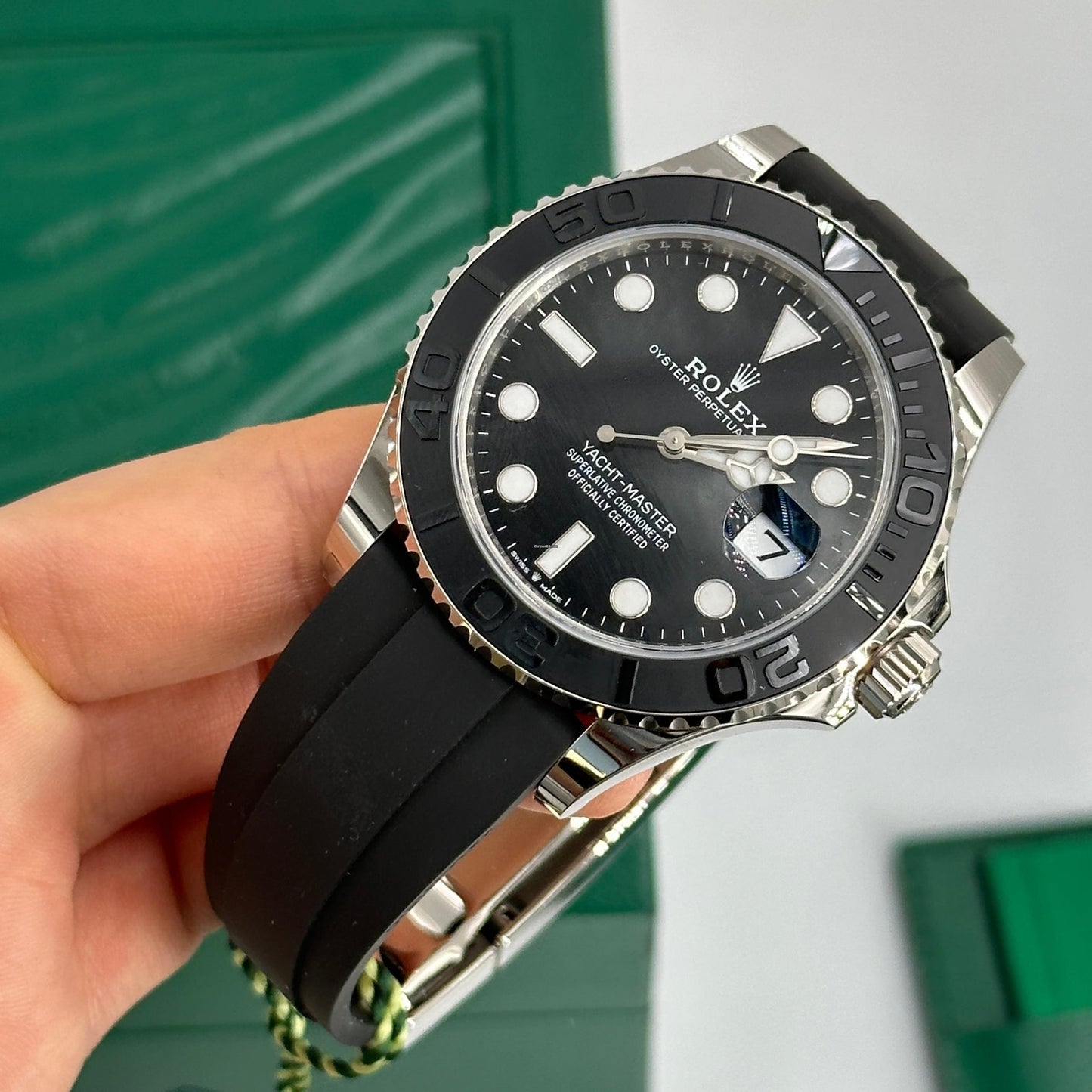 Rolex Rubber Yacht-Master Black Dial Men's Watch (Ref. 067)