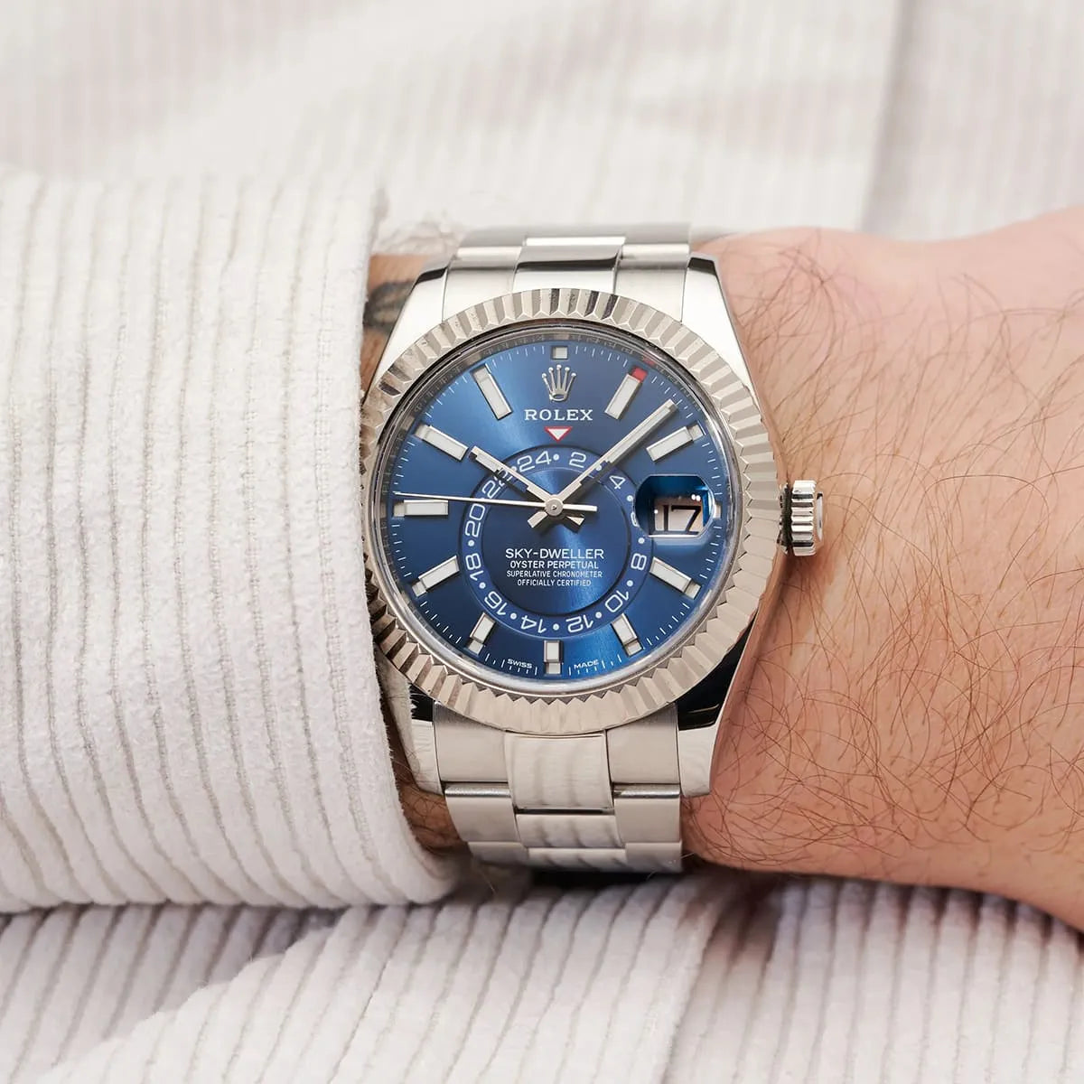 Rolex Sky-Dweller Blue Dial 42 mm Metal Bracelet Men's Watch (Ref. 029)