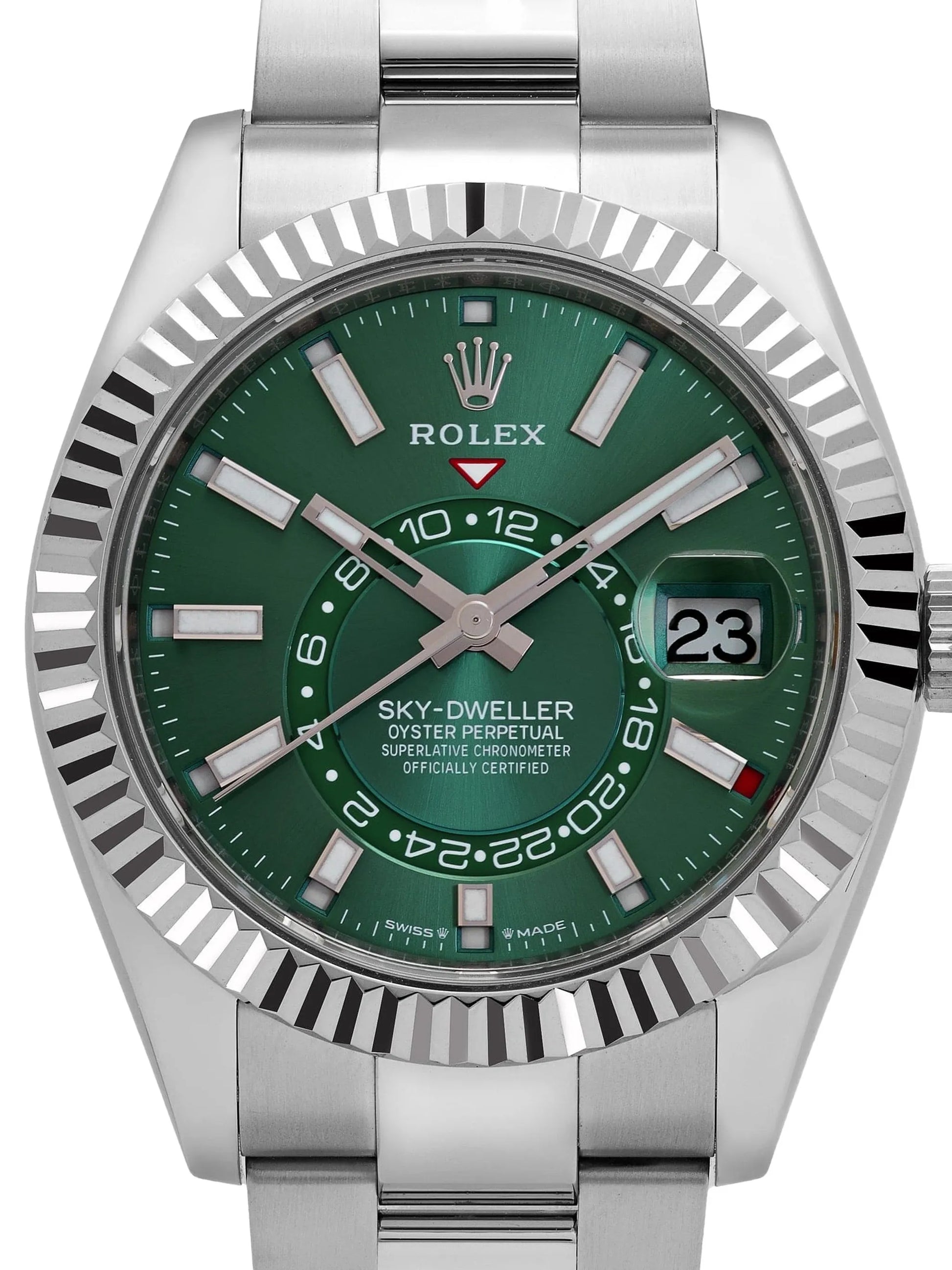 Rolex Sky-Dweller Green Dial 42 mm Metal Bracelet Men's Watch (Ref. 050)
