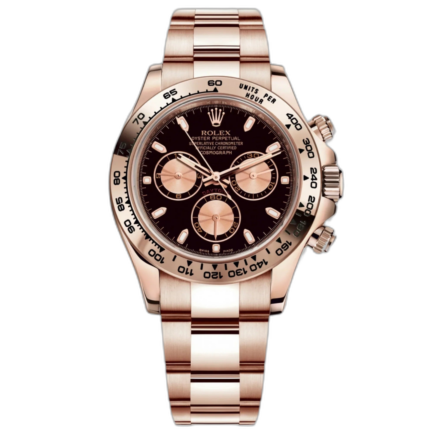 Rolex Daytona Black Dial 43 mm Metal Bracelet Men's Watch (Ref. 033)