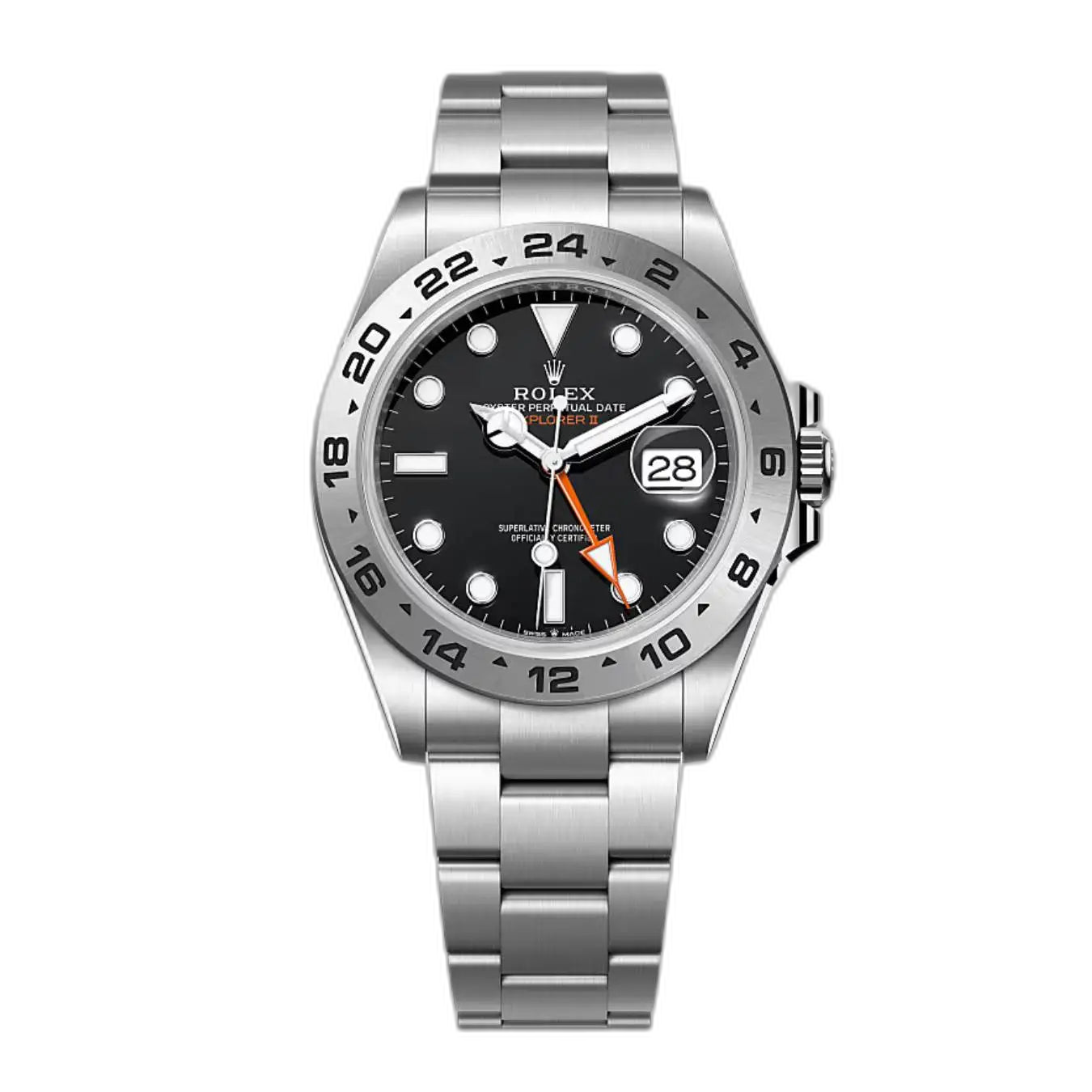 Rolex Explorer II Black Dial Metal Bracelet Men's Watch