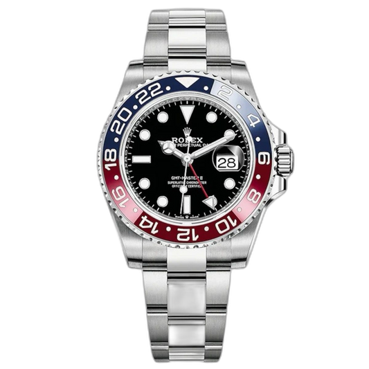 Rolex GMT-Master II Black Dial Metal Bracelet Men's Watch (Ref. 088)