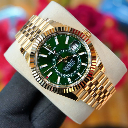 Rolex Sky-Dweller Green Dial 42 mm Metal Bracelet Men's Watch (Ref. 001)