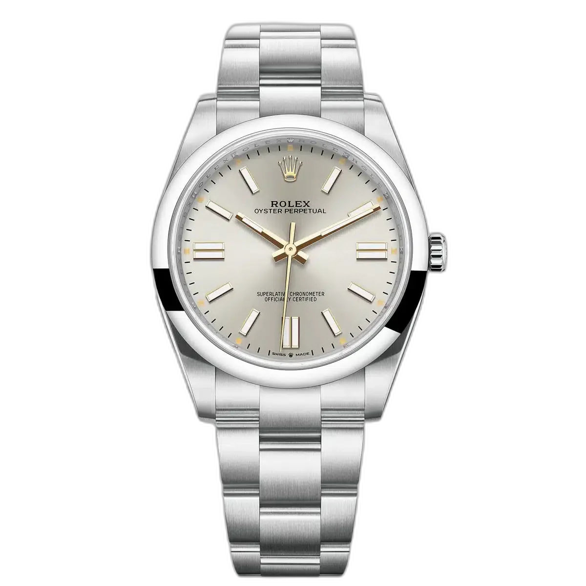 Rolex Perpetual Silver Dial 34 mm Metal Bracelet Men's Watch