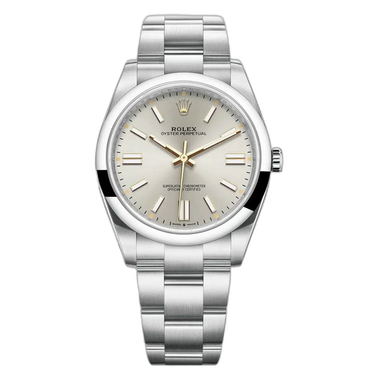 Rolex Perpetual Silver Dial 34 mm Metal Bracelet Men's Watch