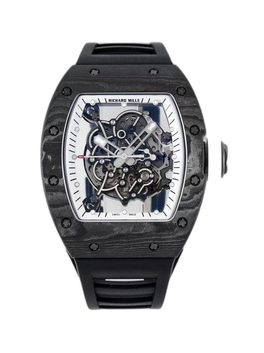 Swiss RM 055 Bubba Watson White Legend Tourbillon Skeleton 49mm NTPT Carbon Watch