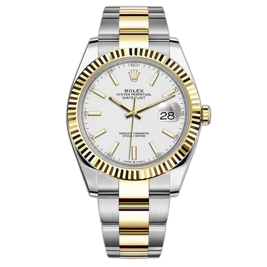 Rolex Datejust White Dial 41 mm Metal Bracelet Men's Watch (Ref. 077)