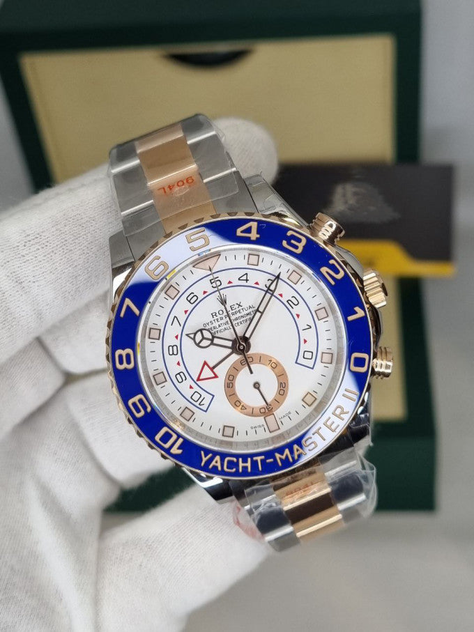Rolex Yacht-Master II White Dial 44 mm Metal Bracelet Men's Watch (Ref. 086)