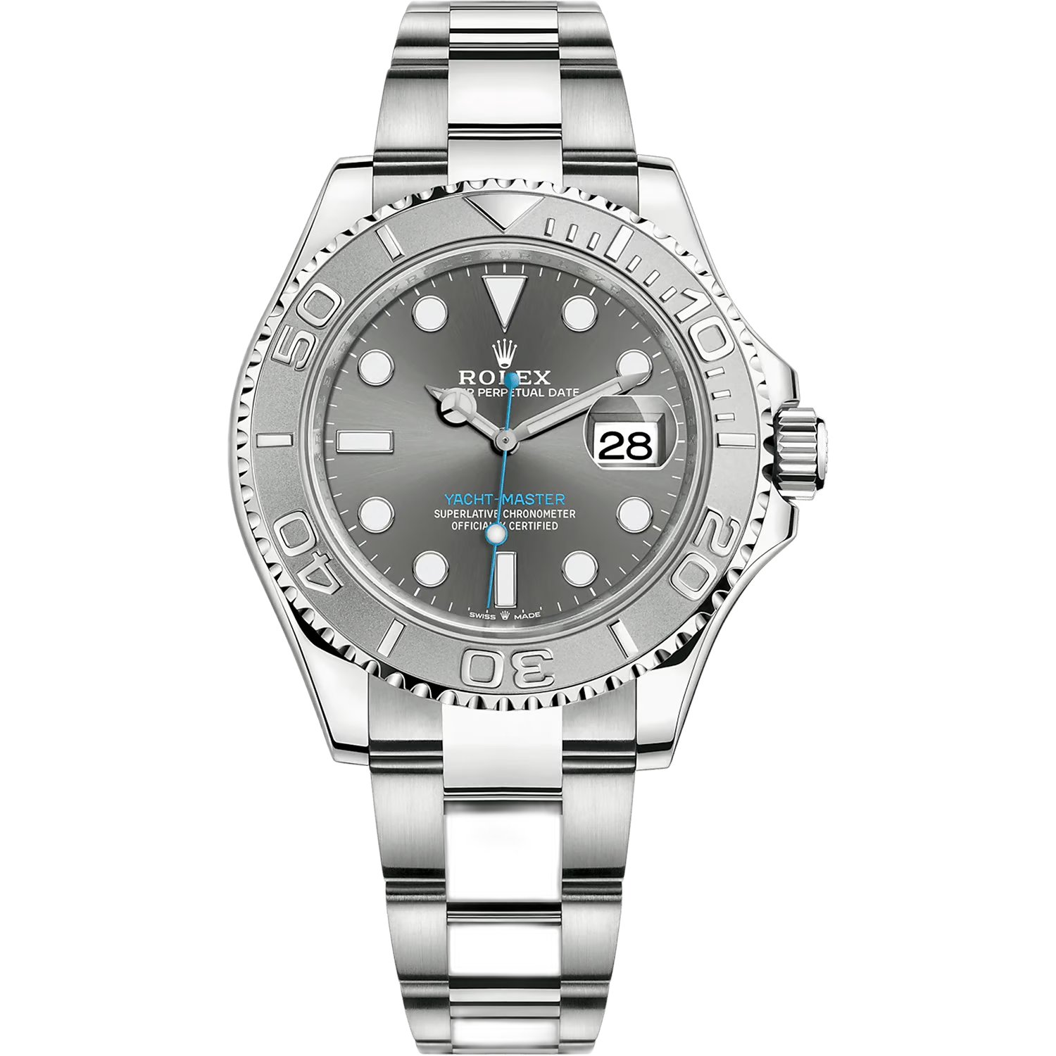Rolex Yacht-Master Silver Dial 44 mm Silver Strap Men's Watch