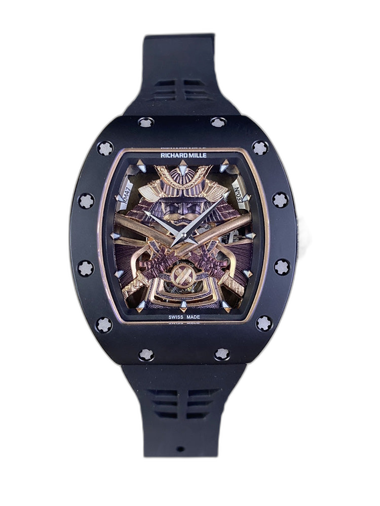 Best Swiss RM47 Black Samurai Tourbillon Replica Watch