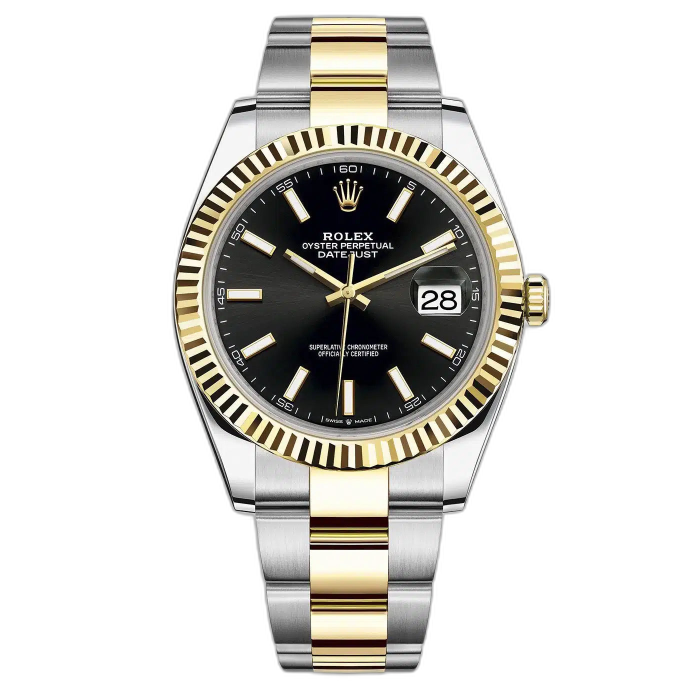 Rolex Datejust Black Dial 41 mm Metal Bracelet Men's Watch (Ref. 020)