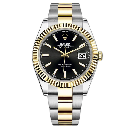 Rolex Datejust Black Dial 41 mm Metal Bracelet Men's Watch (Ref. 020)