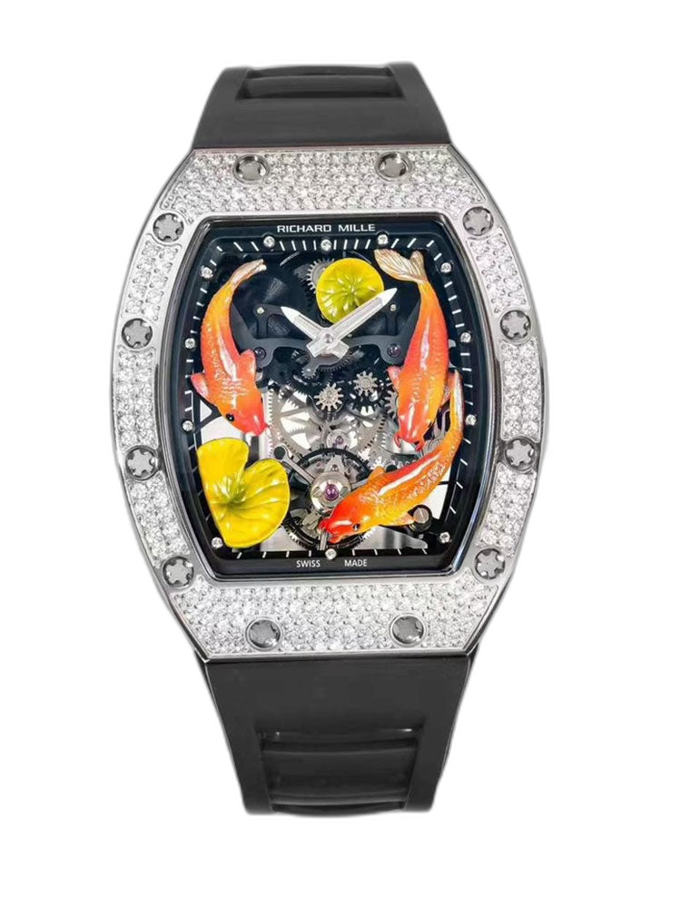 Richard Mille RM S10 Koi Tourbillon Replica Swiss Watch with Diamonds – AAA Quality