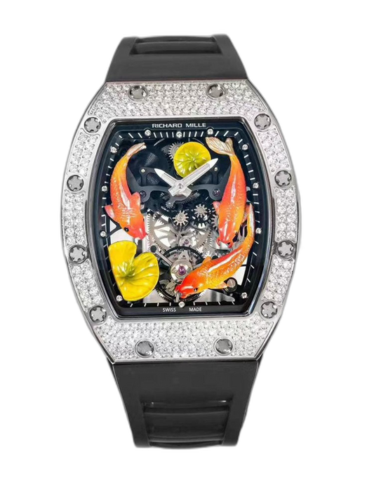 Richard Mille RM S10 Koi Tourbillon Replica Swiss Watch with Diamonds – AAA Quality