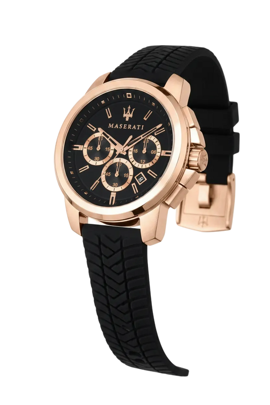 Maserati Black Dial 44 mm Rubber Strap Men's Watch R8871621012
