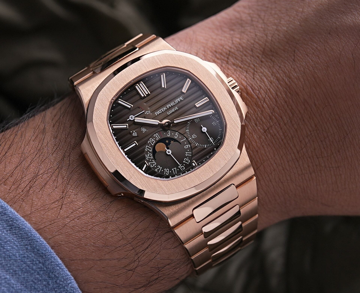 Patek Philippe Nautilus Brown Dial 41 mm Metal Bracelet Men's Watch