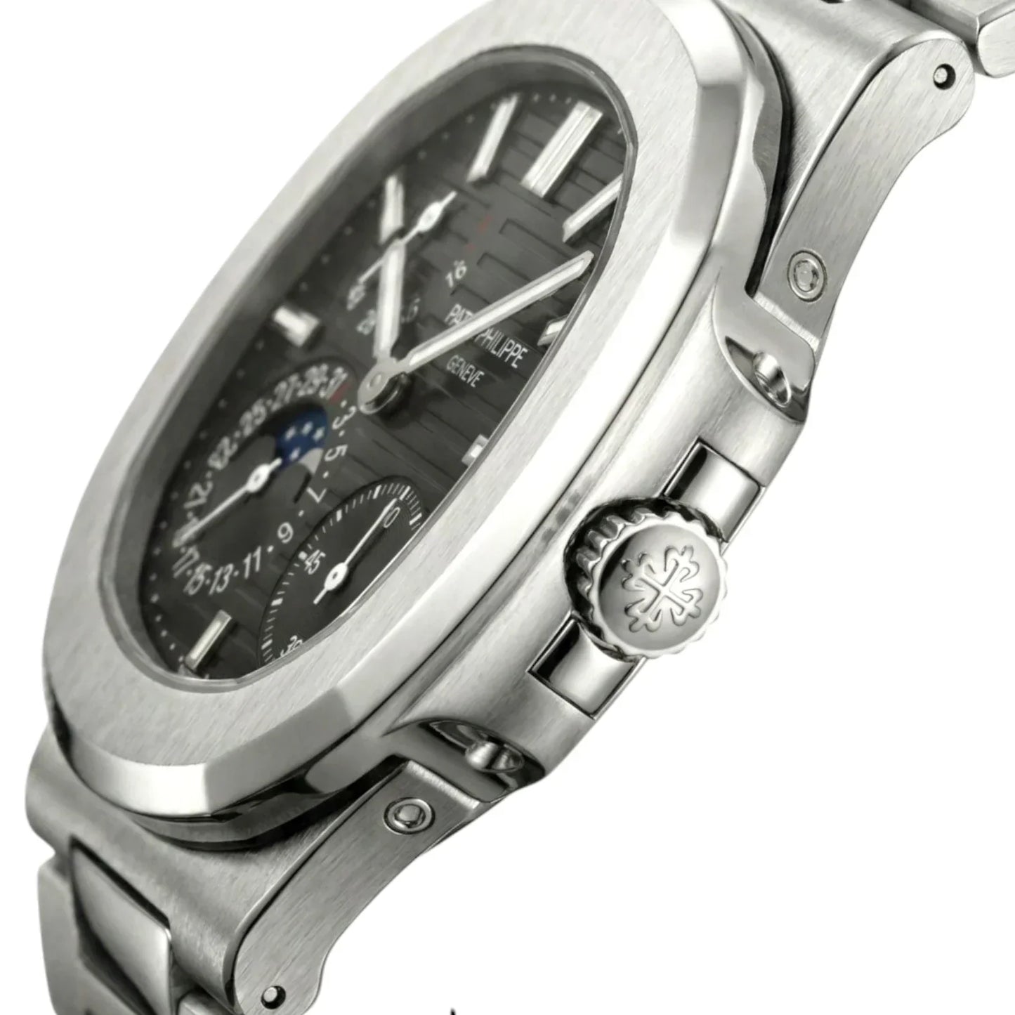 Patek Philippe Nautilus Black Dial 41 mm Rubber Strap Men's Watch