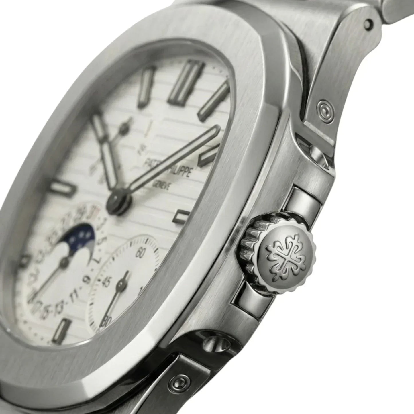 Patek Philippe Nautilus White Dial 41 mm Rubber Strap Men's Watch
