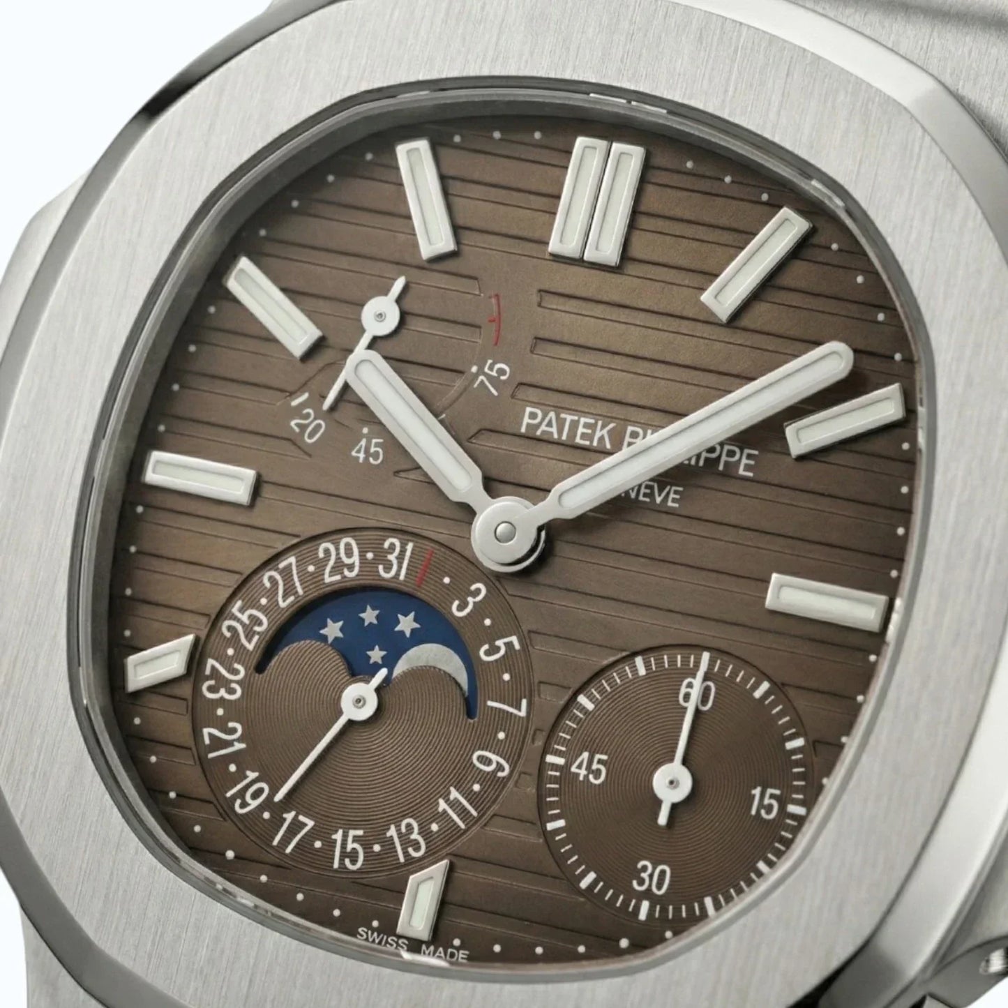 Patek Philippe Nautilus Brown Dial 41 mm Rubber Strap Men's Watch