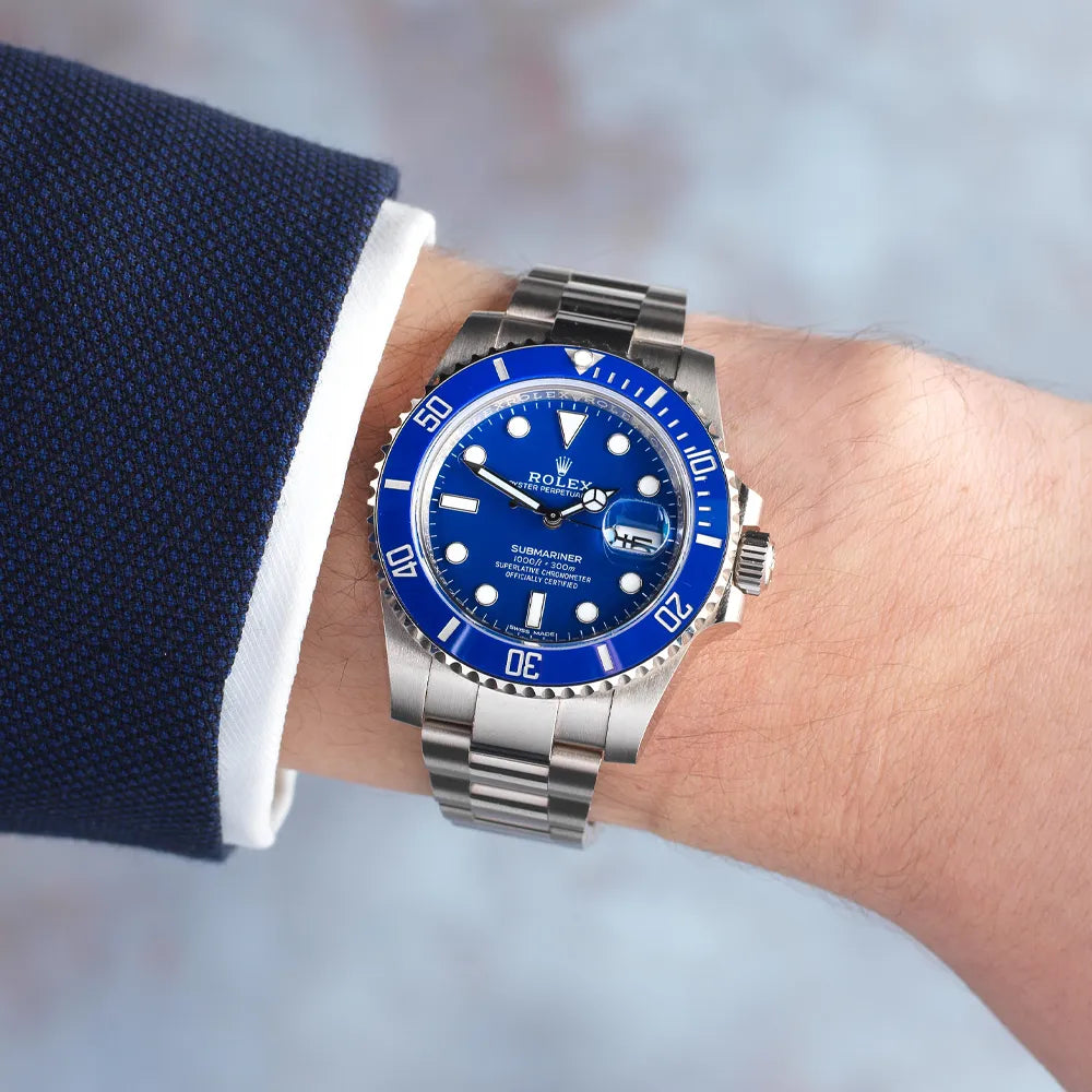 Rolex Submariner Blue Dial 41 mm Metal Bracelet Men's Watch (Ref. 073)