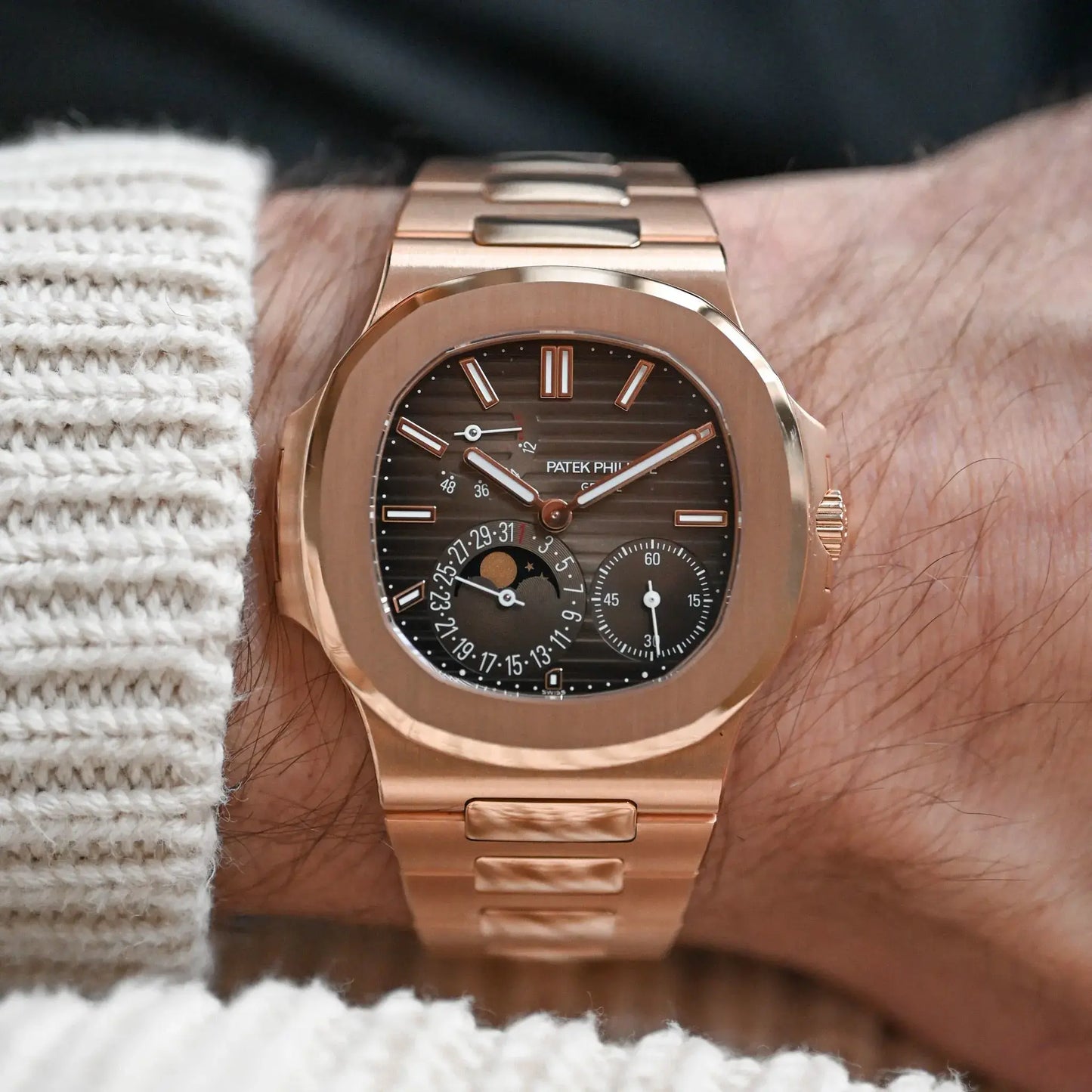 Patek Philippe Nautilus Brown Dial 41 mm Metal Bracelet Men's Watch