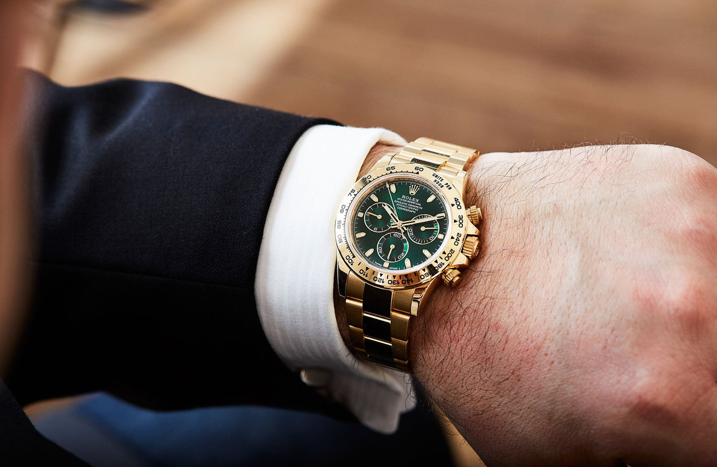 Rolex Daytona Green Dial 43 mm Metal Bracelet Men's Watch (Ref. 103)