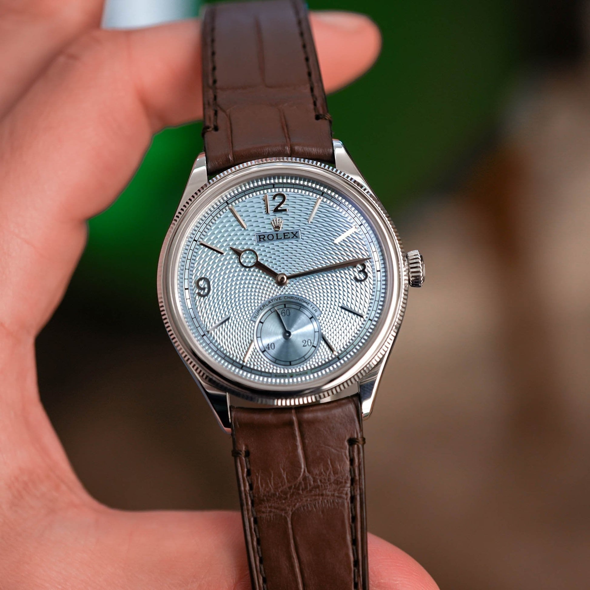 Rolex 1908 Perpetual Blue Dial Metal Bracelet Men's Watch