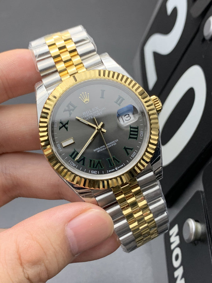 Rolex Datejust Gray Dial 41 mm Metal Bracelet Men's Watch (Ref. 006)
