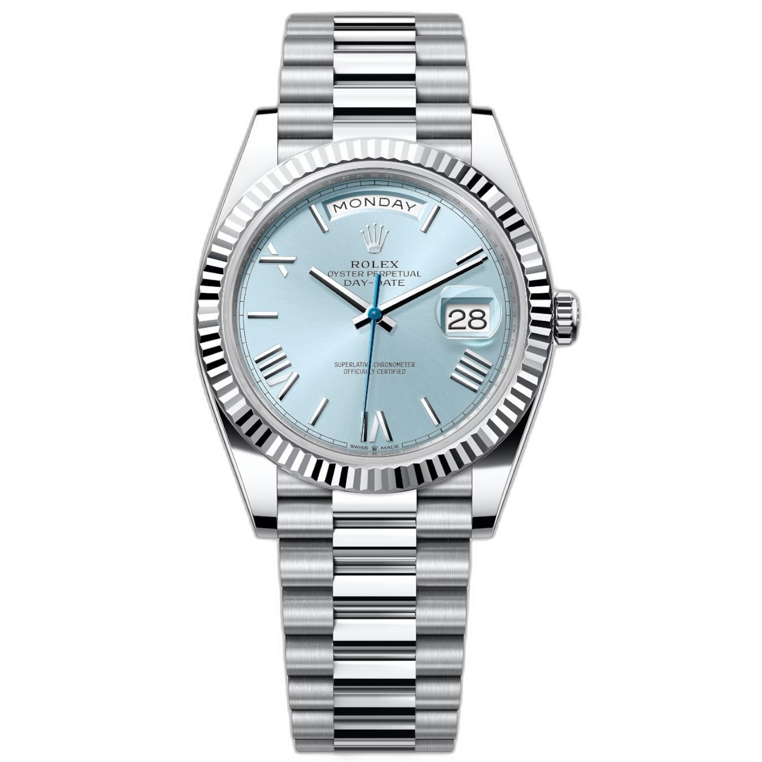 Rolex Day-Date Blue Dial 41 mm Metal Bracelet Men's Watch (Ref. 117)