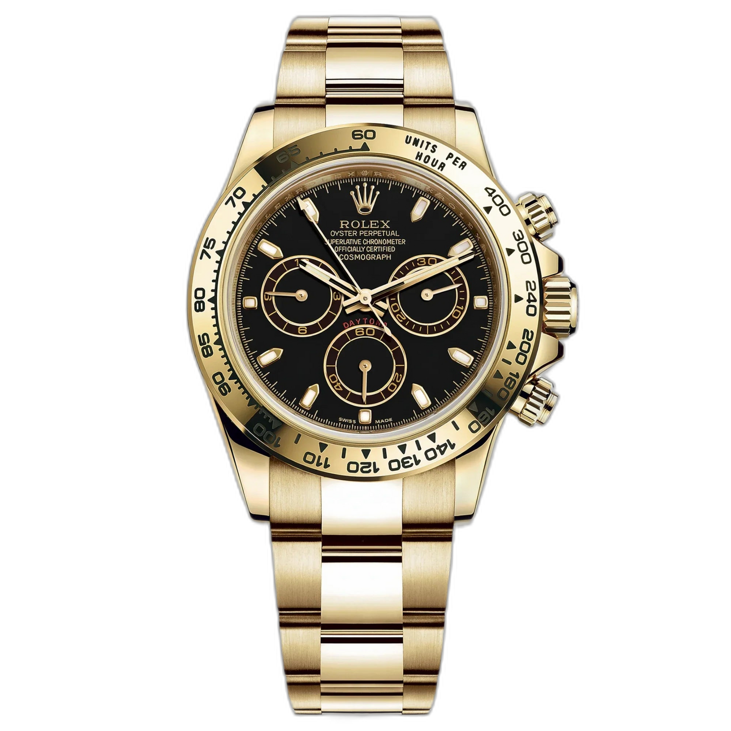 Rolex Daytona Black Dial 43 mm Metal Bracelet Men's Watch (Ref. 097)