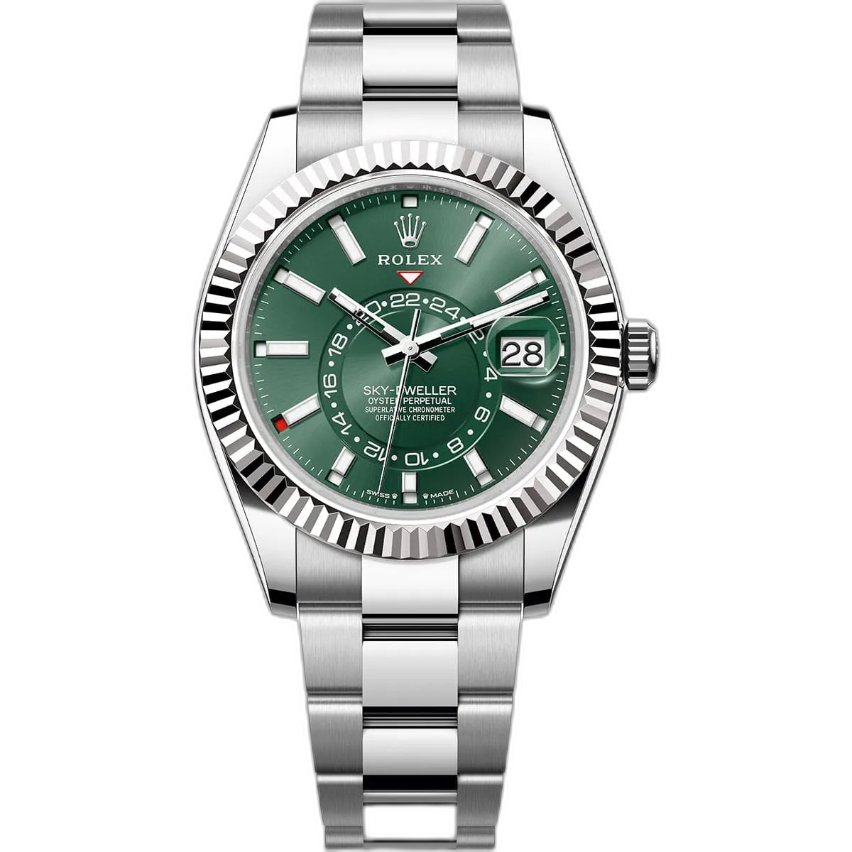 Rolex Sky-Dweller Green Dial 42 mm Metal Bracelet Men's Watch (Ref. 050)