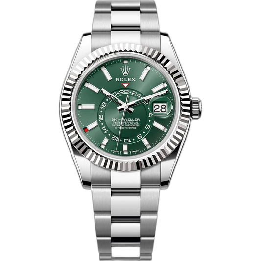 Rolex Sky-Dweller Green Dial 42 mm Metal Bracelet Men's Watch (Ref. 050)