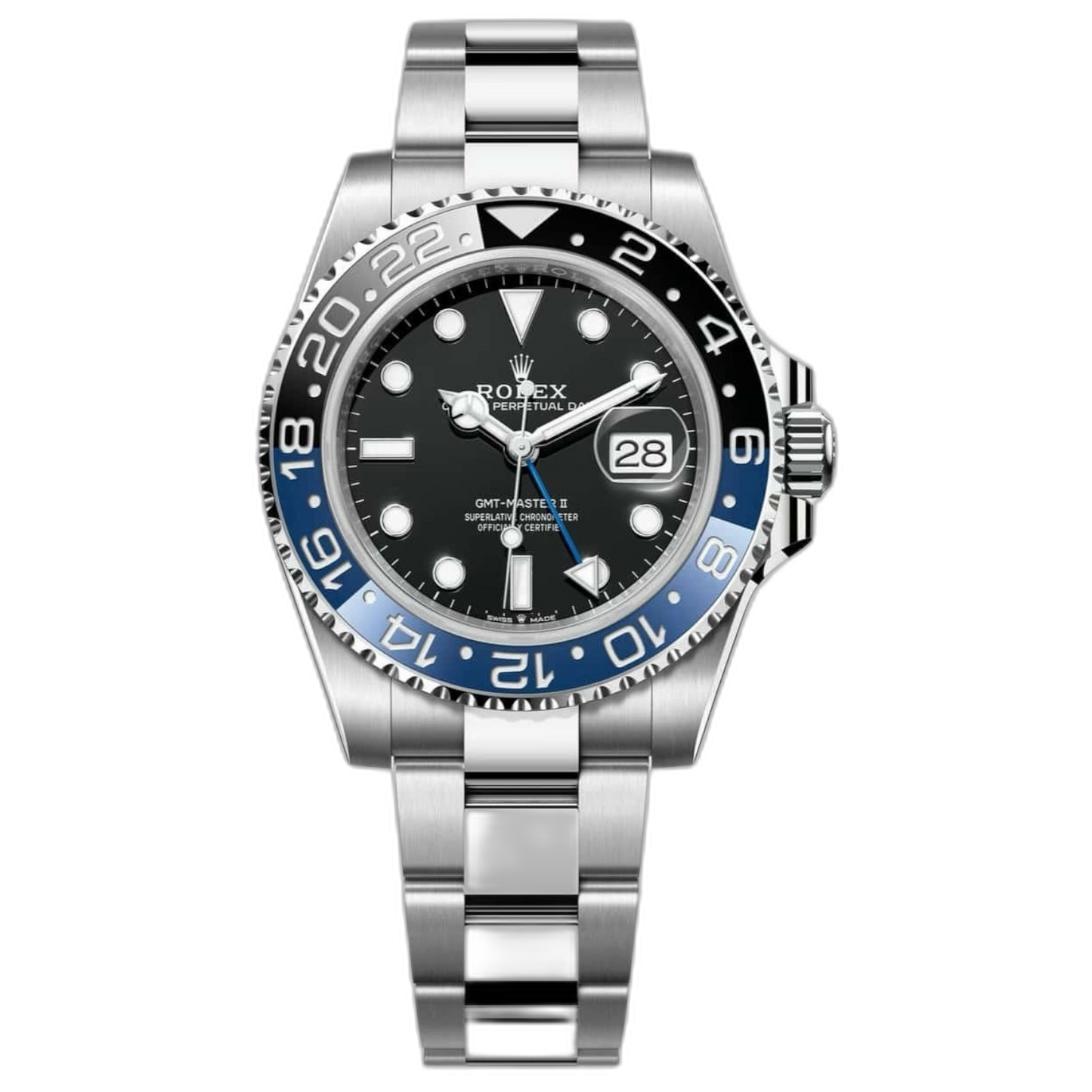 Rolex GMT-Master II Black Dial Metal Bracelet Men's Watch (Ref. 089)