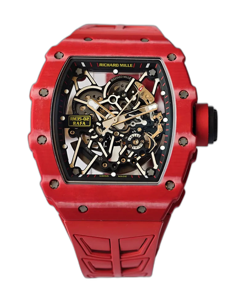 UMI RM 35-02 Rafael Nadal Red Quartz TPT Case Red Rubber Strap Replica Watch